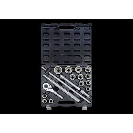 KING TONY Profi-Werkzeuge - 3/4" Steckschlüssel-Set, metrisch, mit Zubehör - 17 tlg. 6318MR10