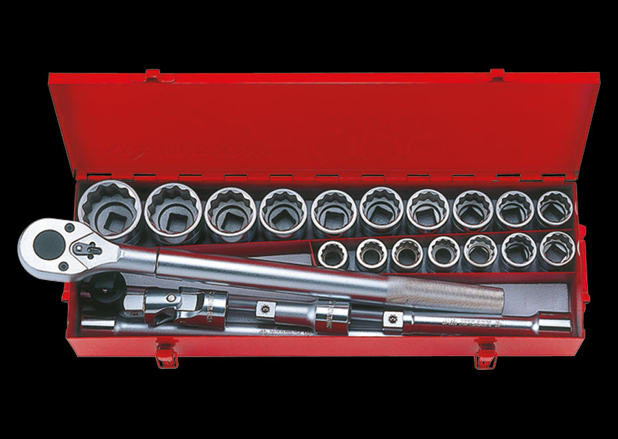 KING TONY Profi-Werkzeuge - 3/4" Steckschlüssel-Set, Zoll, mit Zubehör - 16 tlg. 6023SR