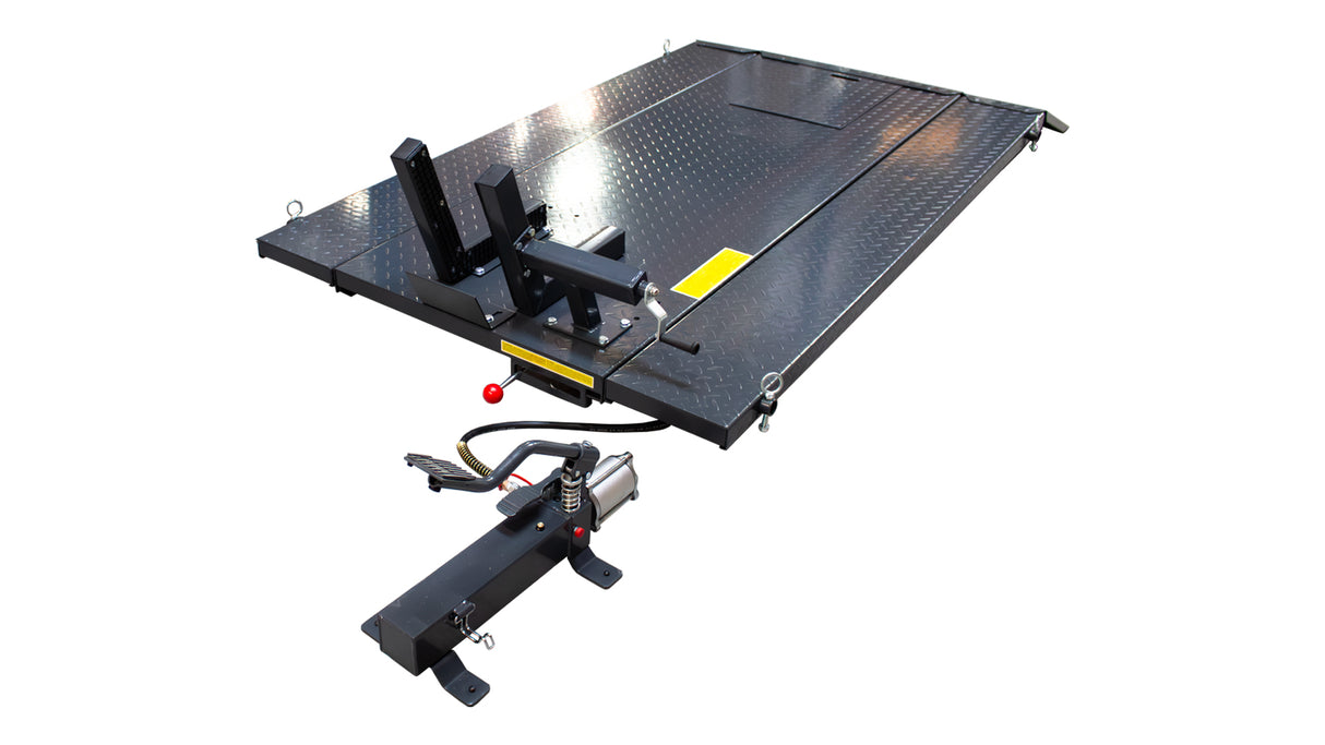 KROFtools Hydropneumatische Motorrad- und Quad-Hebebühne 680 kg – Profi-Hebebühne mit 185–825 mm Hubhöhe – Modell 9865
