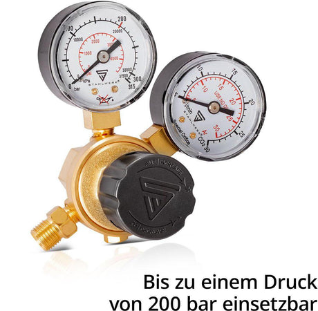 STAHLWERK Mini-Druckminderer ST-215 Messing W21,8 x 1/14 für Argon CO2 Mischgas