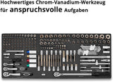 STAHLWERK Werkzeugmodul 186-teilig Steckschlüssel- und Bit-Satz aus Chrom-Vanadium-Stahl