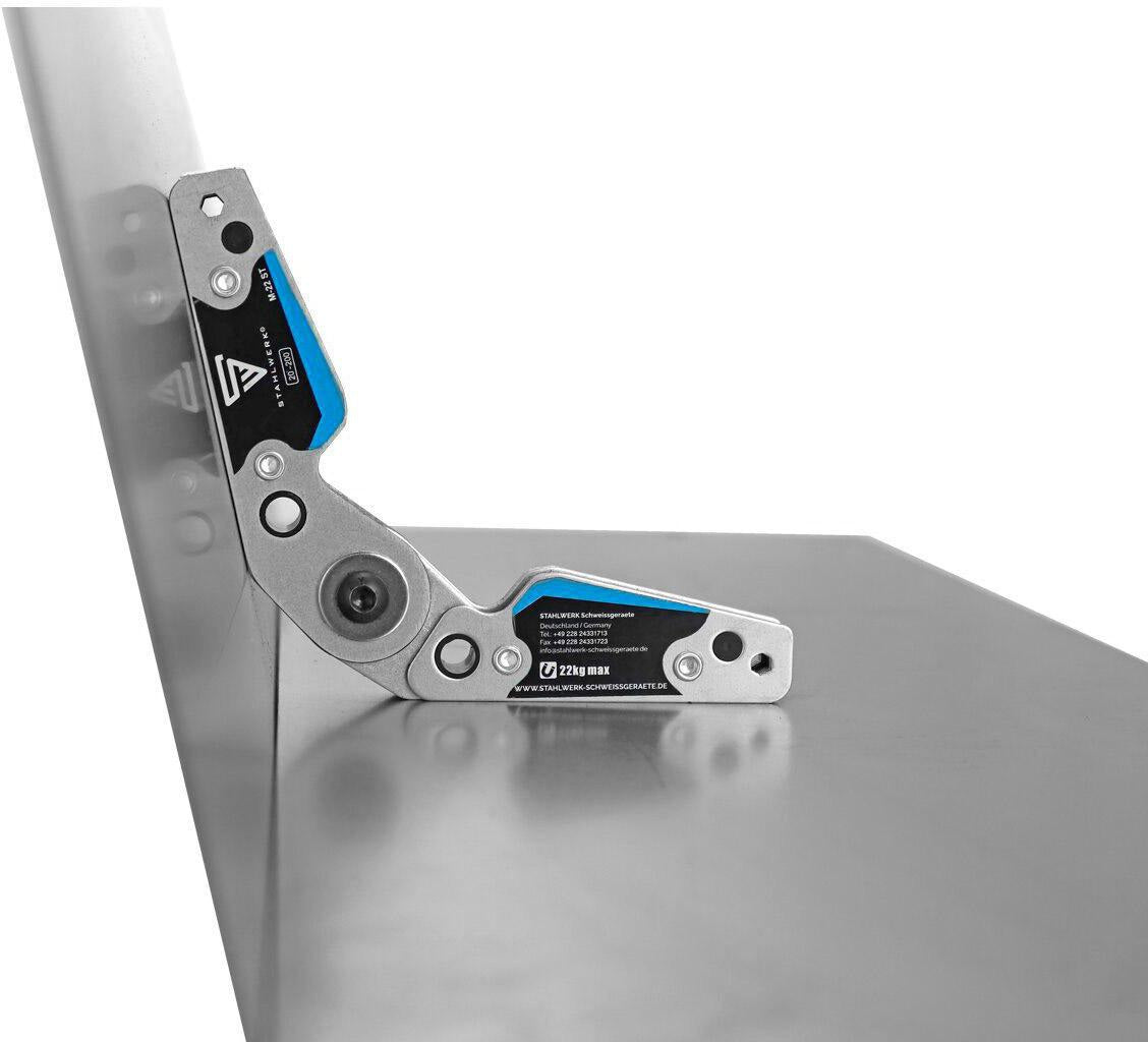 STAHLWERK Magnet-Schweißwinkel 48 lbs/22 kg – stufenlos 20°-200°