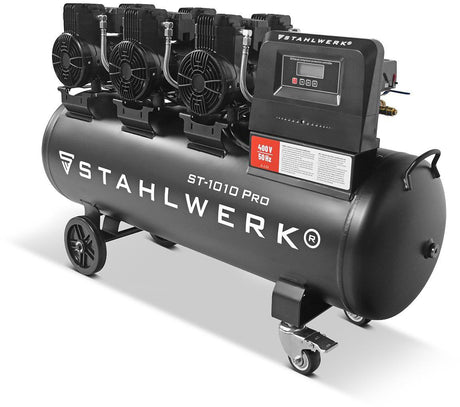 STAHLWERK Kompressor ST-1010 Pro – 750 l/min, 10 bar, 120 l, ölfrei, leise