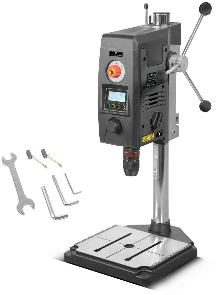 STAHLWERK MBD-800 ST Tischbohrmaschine – 800 W, Digitaldrehzahl, Lasermarkierung