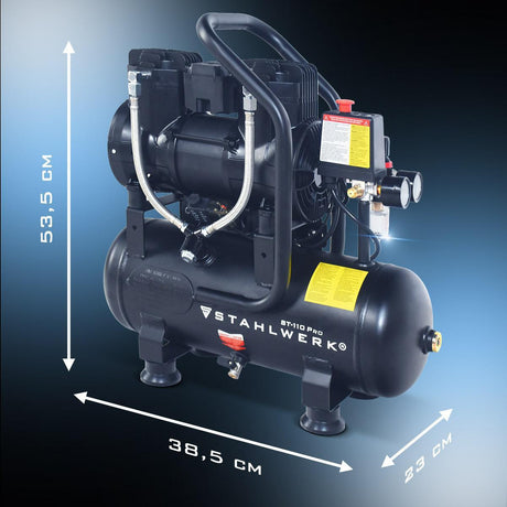STAHLWERK Kompressor ST-110 Pro 250 l/min 8 bar 12 l ölfrei Brushless
