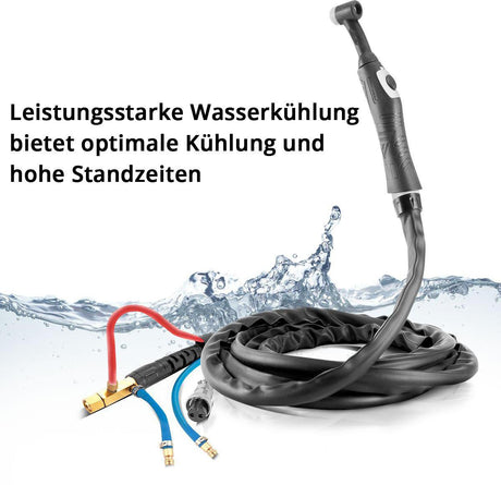 STAHLWERK WP18 WIG Schweißbrenner 5 m wassergekühlt 300 A Schlauchpaket