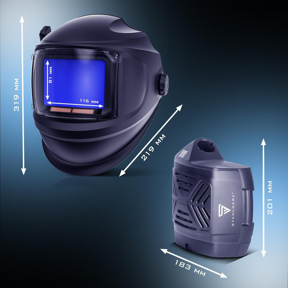 STAHLWERK Automatik-Schweißhelm MASTER AIR mit Frischluftsystem TH3 P R SL
