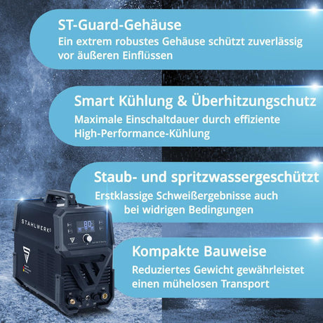 STAHLWERK Plasmaschneider CUT 80 P Digital – 80 A, 400 V, bis 25 mm Baustahl, mit Zubehör