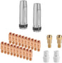 STAHLWERK Verschleißteile-Set 26-tlg. für MIG MAG Schweißbrenner – Stromdüsen 1,0/1,2 mm, Gasdüsen, Keramik-Diffusoren