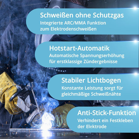 STAHLWERK MIG MAG 200 Puls Pro Digital Schutzgasschweißgerät mit Zubehör, 200 A, vollsynergisch