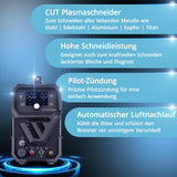 STAHLWERK Plasmaschneider CUT 50 Pro Digital – 50 A, 20 mm Baustahl, HF-Pilotzündung, THC-Schnittstelle