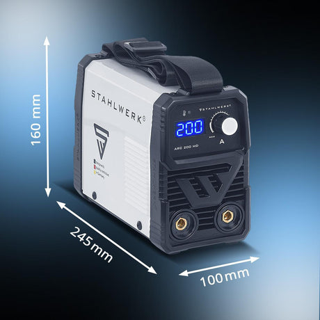 STAHLWERK Elektrodenschweißgerät ARC 200 MD mit Zubehör 20-200 A – IGBT-Inverter, Hotstart & Anti-Stick