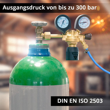 STAHLWERK Druckminderer ST-300 Pro Messing W21,8 x 1/14″ für Argon CO2 Mischgas
