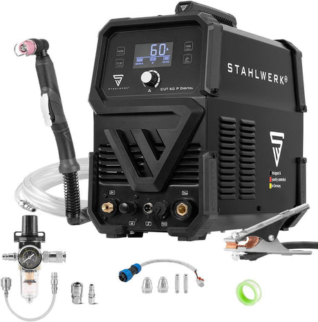 STAHLWERK CUT 60 P Digital Plasmaschneider – 60 A, 400 V, bis 20 mm Baustahl, mit Zubehör