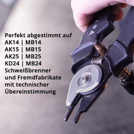 STAHLWERK Düsenzange 15-18mm – 4-in-1 MIG MAG Schweißzange für Gasdüsen