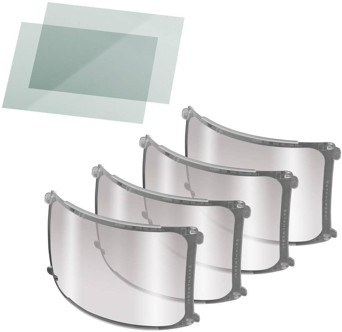 STAHLWERK Vorsatzscheiben-Set für BULLET Schweißhelm – 6er Set aus Polycarbonat