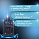 STAHLWERK Elektrodenschweißgerät ARC 200 MD Digital 10-200 A mit Zubehör