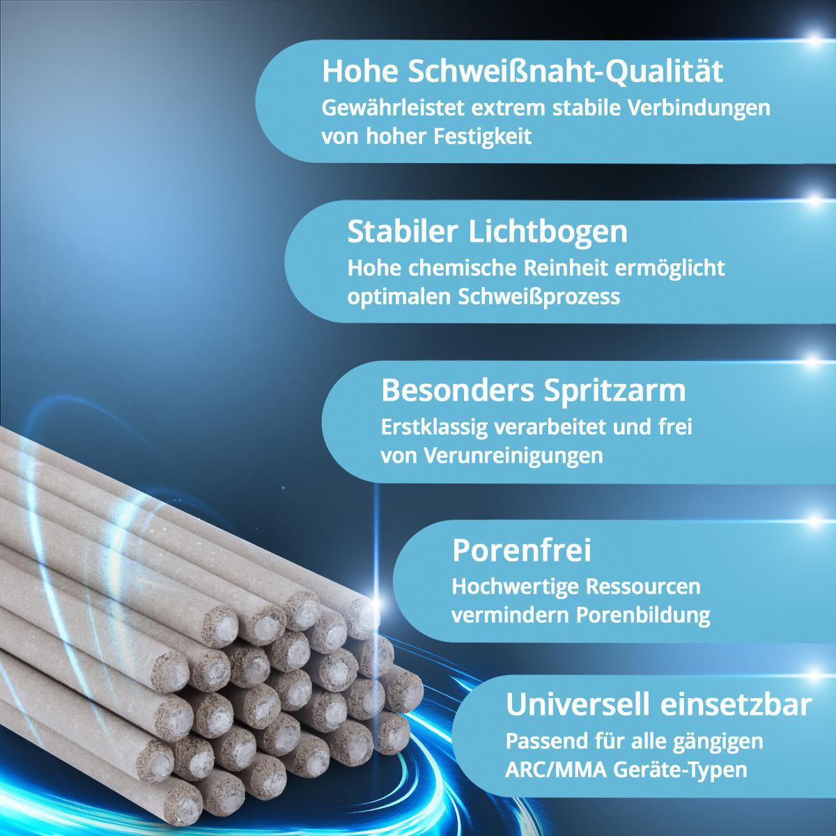 STAHLWERK Stabelektroden AWS E6013RR 2x300mm 2kg – Dick rutilumhüllt für Stahl-, Kessel- und Schiffbau