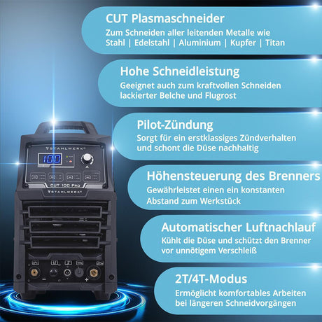 STAHLWERK CUT 100 P Digital Plasmaschneider 100 A mit Zubehör