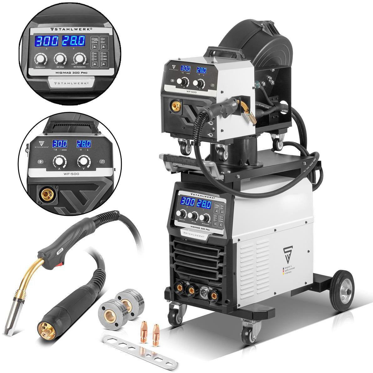 STAHLWERK MIG MAG 300 Pro Inverterschweißgerät 300 A IGBT mit Zubehör 3 m
