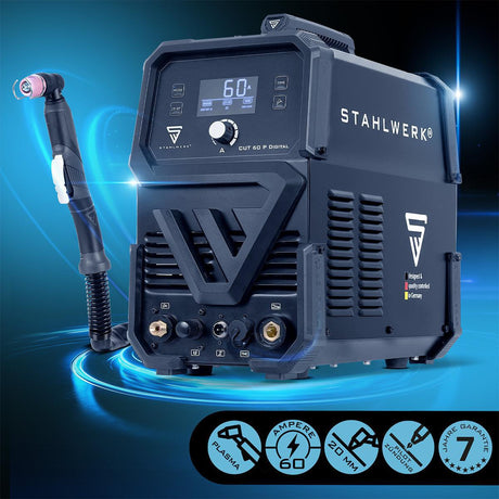 STAHLWERK CUT 60 P Digital Plasmaschneider – 60 A, 400 V, bis 20 mm Baustahl, mit Zubehör