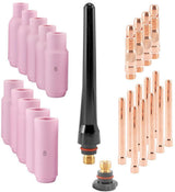STAHLWERK Verschleißteile-Set für WP-26 WIG-Brenner, 26-teilig, rosa