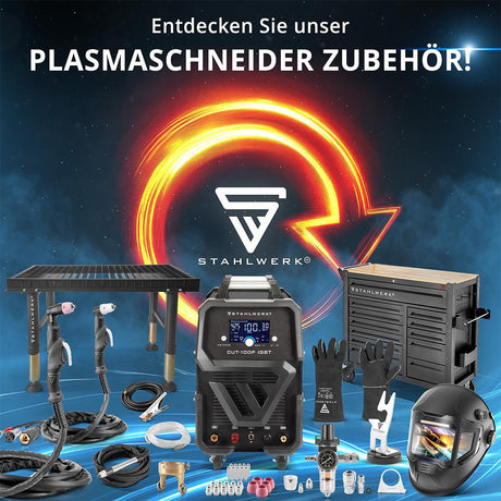 STAHLWERK Plasmaschneidinverter CUT 50 P mit Zubehör – 15–45 A, HF-Pilotzündung, bis 15 mm Baustahl