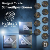STAHLWERK Magnet-Schweißwinkel 9 & 25 lbs – 6-teiliges Set mit 45°, 90° und 135°
