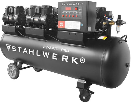 STAHLWERK Kompressor ST-2410 Pro – 1250 l/min, 10 bar, 240 l, ölfrei, leise
