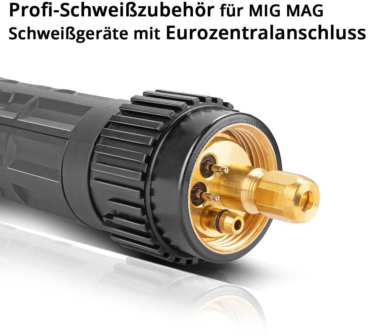 STAHLWERK AK15 · MB15 Schweißbrenner mit 3 m Schlauchpaket – 200 A, gasgekühlt, Eurozentralanschluss