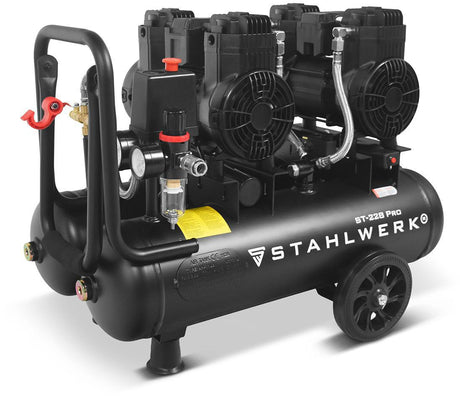 STAHLWERK Kompressor ST-228 Pro – 410 l/min, 8 bar, 22 l, ölfrei & flüsterleise