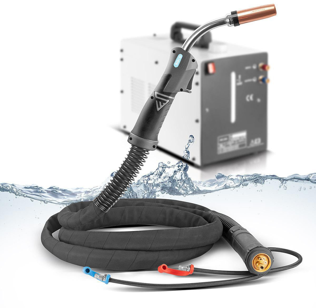 STAHLWERK AK501D MIG/MAG Schweißbrenner mit Wasserkühlung, 3 m, 500 A