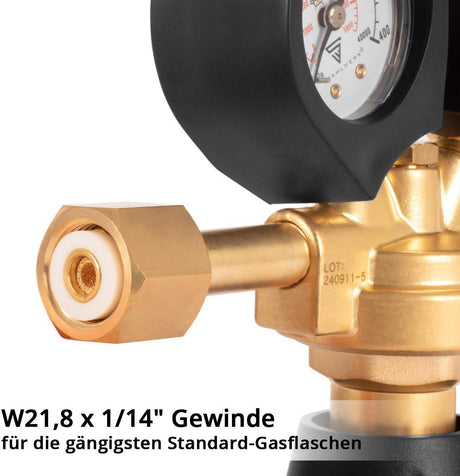 STAHLWERK Druckminderer ST-300 Pro Messing W21,8 x 1/14″ für Argon CO2 Mischgas