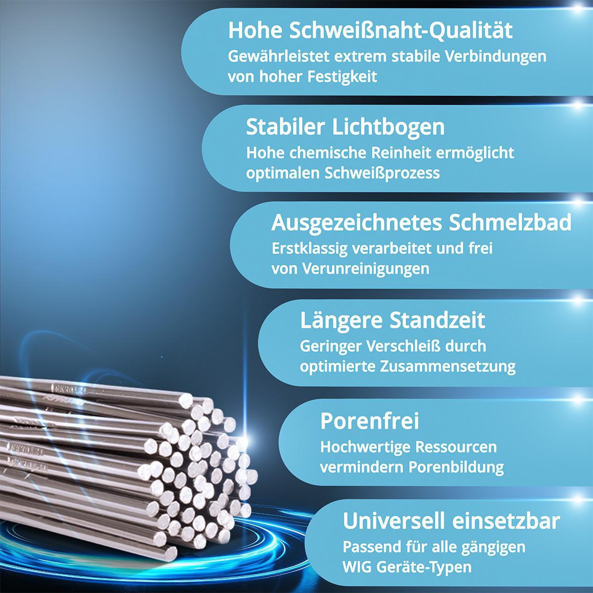 STAHLWERK ER307Si WIG Schweißstäbe 1,6 mm Edelstahl 1 kg – Hochlegiert & Korrosionsbeständig