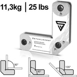 STAHLWERK Magnet-Schweißwinkel 95x95x14mm – 45°, 90° & 135° mit 25 lbs Haftkraft
