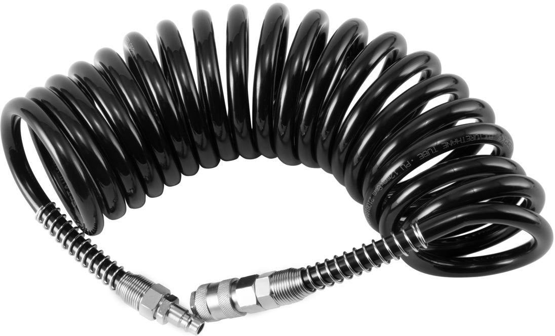 STAHLWERK Druckluftschlauch DS-05 ST 12 mm x 5000 mm Spiralschlauch mit Schnellkupplung