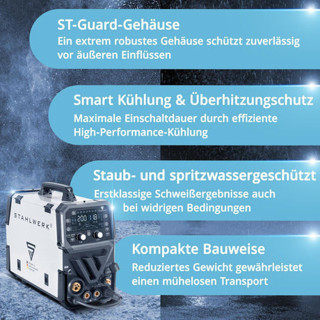 STAHLWERK CTM-250 Puls Pro Inverterschweißgerät 6-in-1 mit Plasmaschneider und 3m Zubehör
