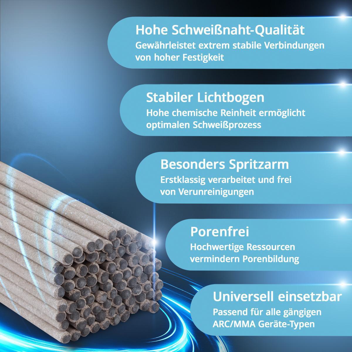 STAHLWERK Stabelektroden AWS E6013RR 2x300mm 2kg – Dick rutilumhüllt für Stahl-, Kessel- und Schiffbau