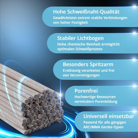 STAHLWERK Stabelektroden AWS E6013RR 2x300mm 2kg – Dick rutilumhüllt für Stahl-, Kessel- und Schiffbau