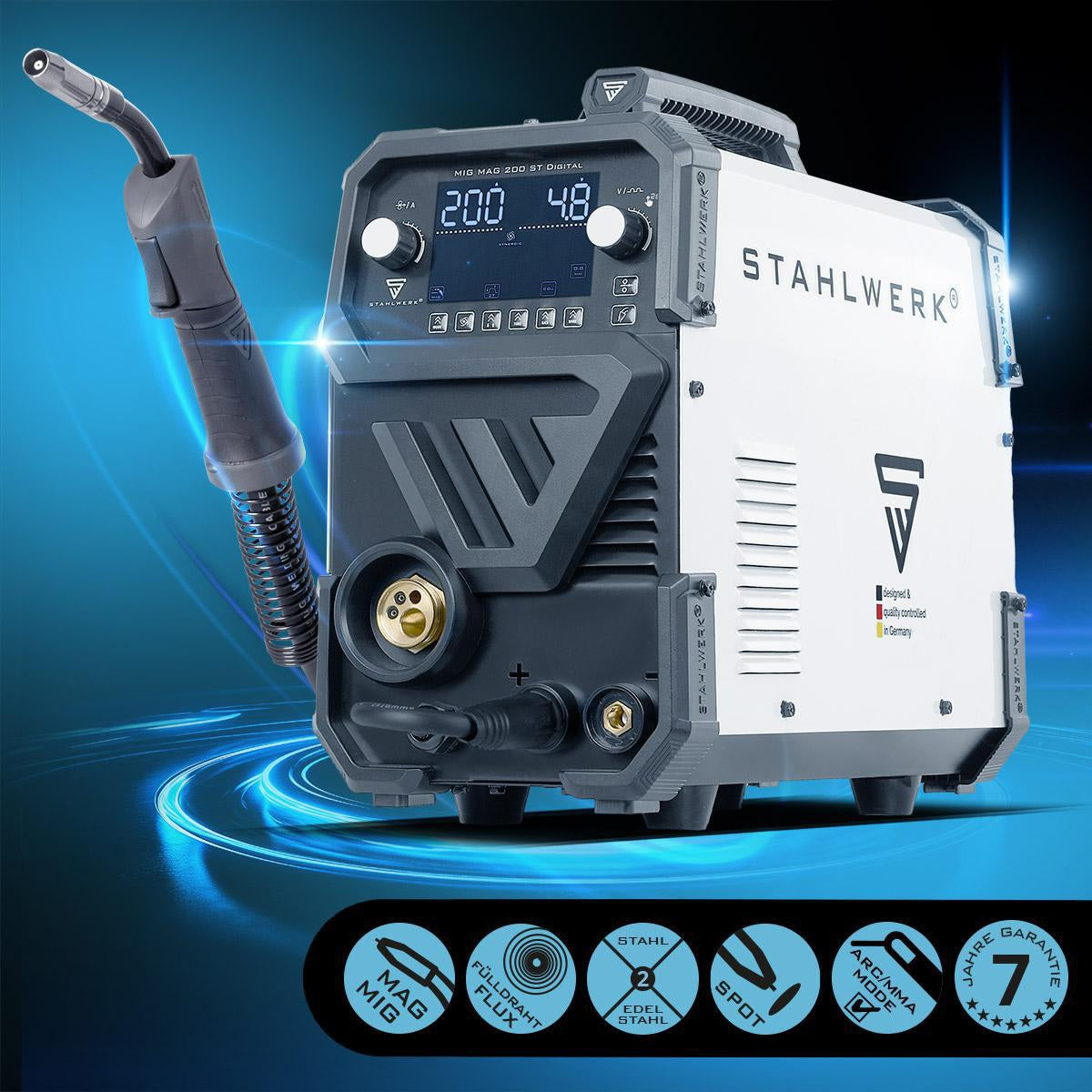 STAHLWERK MIG MAG 200 ST Digital MIG/MAG-Schweißanlage 200 A mit Zubehör