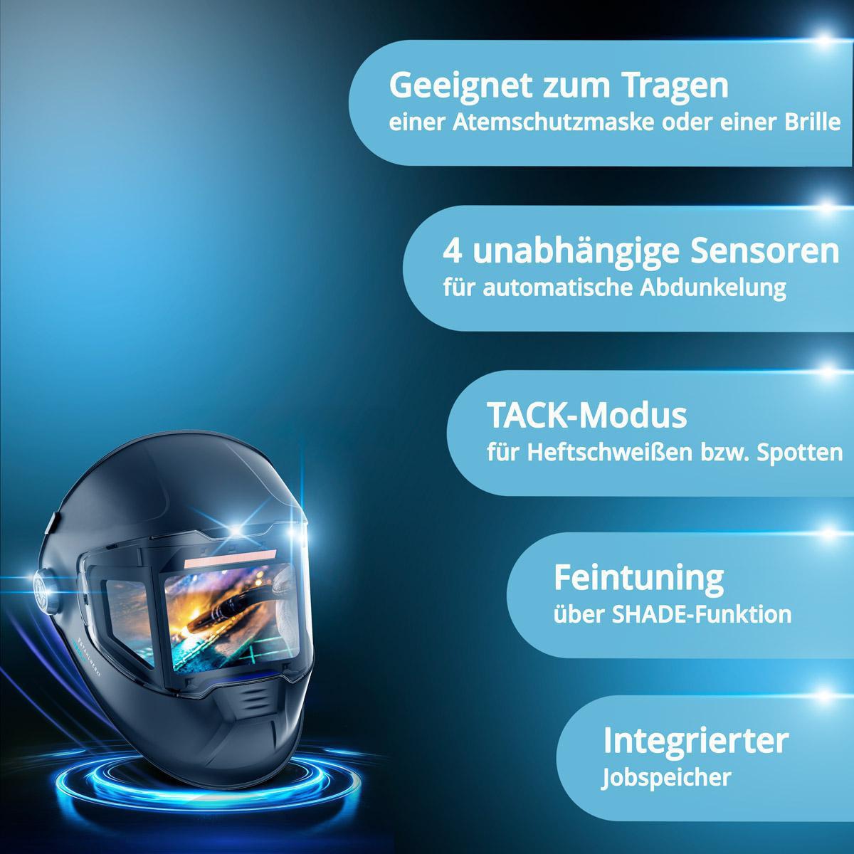 STAHLWERK Automatik-Schweißhelm SPLIT 3-in-1 mit 116 x 81 mm Sichtfeld und True-Colour-Technologie
