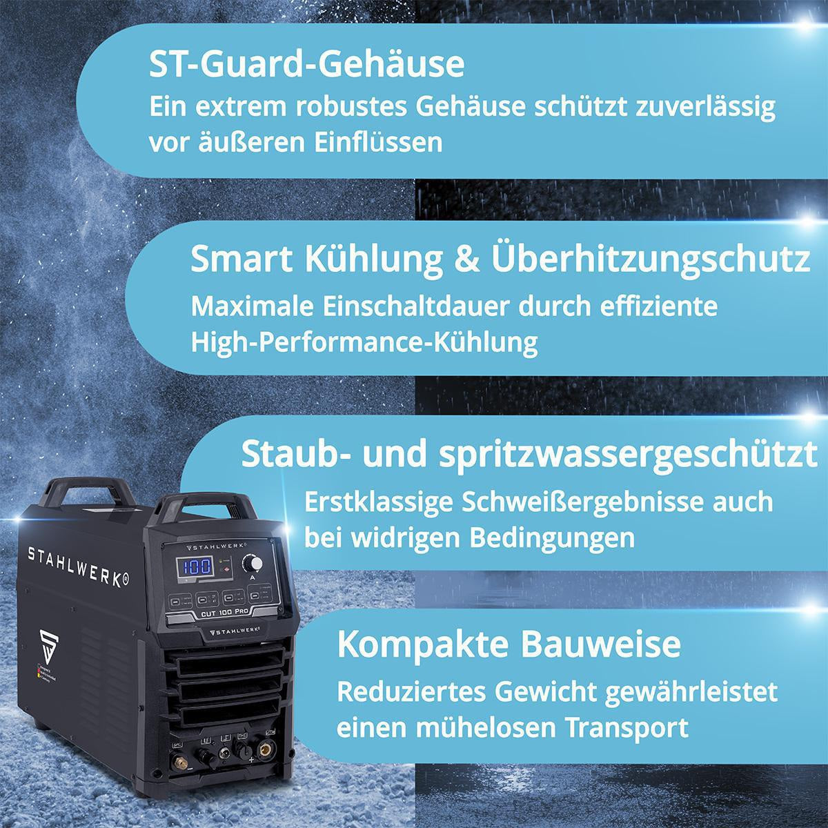STAHLWERK CUT 100 P Digital Plasmaschneider 100 A mit Zubehör