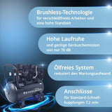 STAHLWERK Kompressor ST-510 Pro 500 l/min 10 bar 50 l ölfrei leise