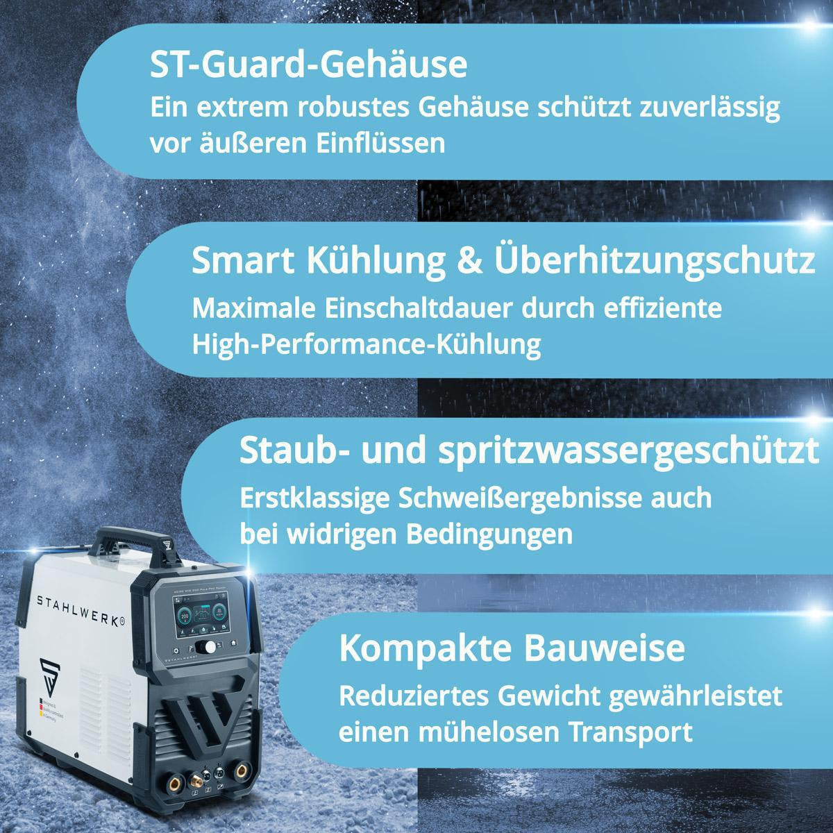STAHLWERK AC/DC WIG 200 Puls Pro Touch Schutzgasschweißgerät mit MMA-Funktion und Touch-Display