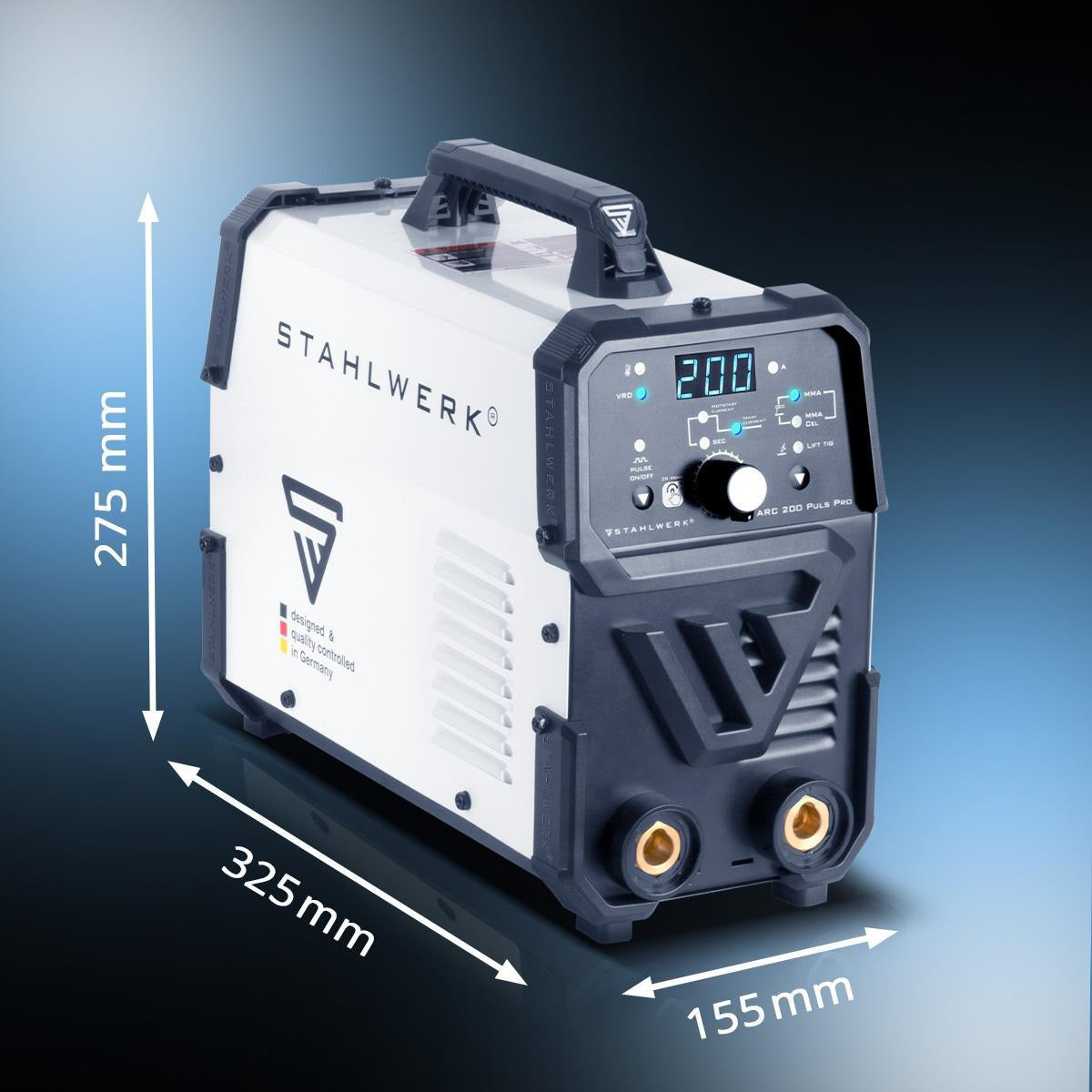 STAHLWERK Elektrodenschweißgerät ARC 200 Puls Pro mit Zubehör 10-200 A – MMA & Lift-TIG