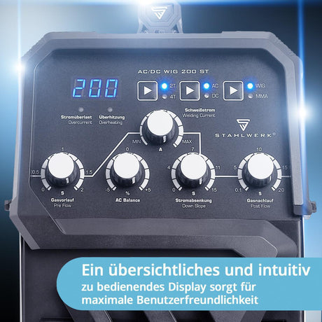 STAHLWERK TIG-Schweißanlage AC/DC WIG 200 ST mit Zubehör – 10-200 A, gasgekühlt, HF-Zündung