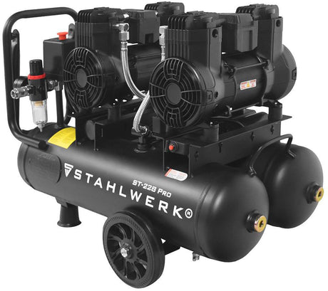 STAHLWERK Kompressor ST-228 Pro – 410 l/min, 8 bar, 22 l, ölfrei & flüsterleise