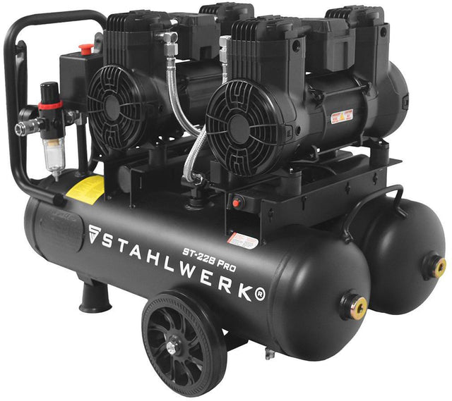 STAHLWERK Kompressor ST-228 Pro – 410 l/min, 8 bar, 22 l, ölfrei & flüsterleise