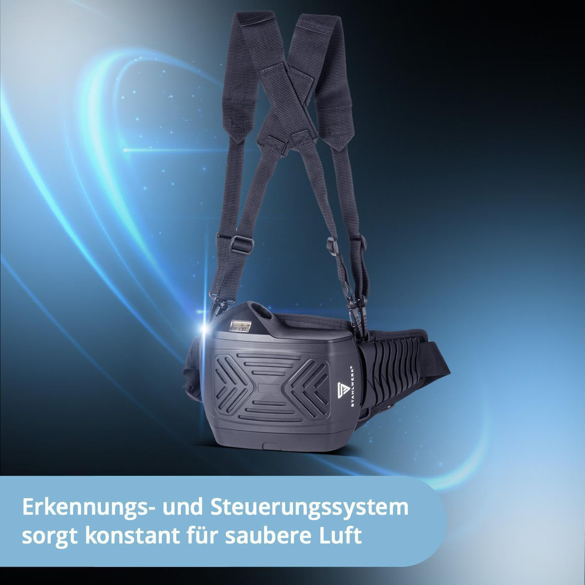 STAHLWERK Automatik-Schweißhelm BOOSTER AIR Frischluftsystem TH3 – 3-in-1 Schutzhelm mit P3-Filter
