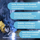 STAHLWERK Elektrodenschweißgerät ARC 200 Puls Pro mit Zubehör 10-200 A – MMA & Lift-TIG